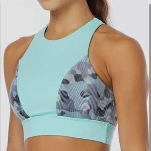 TYR Lavare Amira Swim Active Top, Women's Size M (8), Gray/Mint NEW